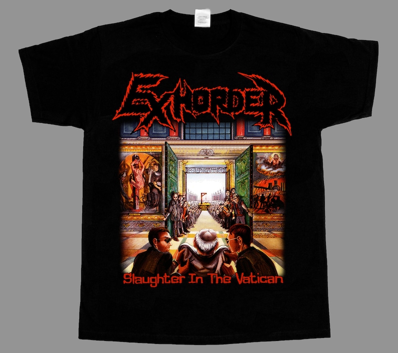 EXHORDER “Slaughter in the Vatican” Black T Shirt All Sizes Metal
