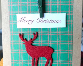 HANDMADE stag Christmas card