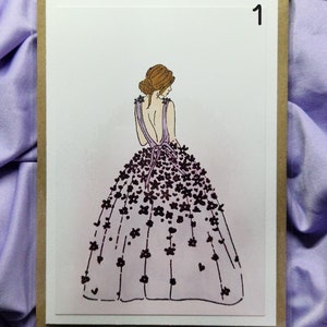 Beauty in a Ballgown - Handmade Greetings Card - Blank