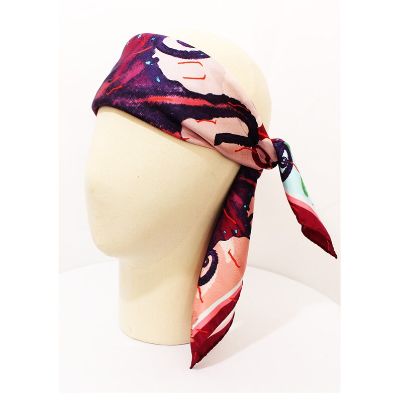 Silk Hair Scarf, Head Scarf, Neckerchief, Pure Silk Scarf, Luxury Scarf, Bandanas For Women, Colorful Scarf, Square Scarf, Lightweight Scarf, Summer Scarf, Designer Scarf, Unique Gift For Her, Small Scarf