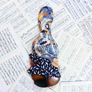 Sac pour alto ou violon en soie tactile à imprimé floral pour cadeau d'étudiant en musique - Étui élégant en tissu de protection pour violon