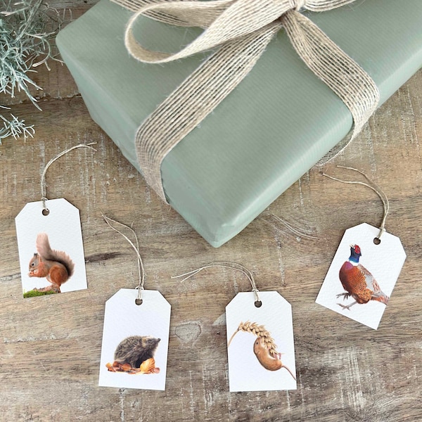 Wildlife Gift Tags Set of 4 | Set of 4 Gift Tags | Animal Gift Tags