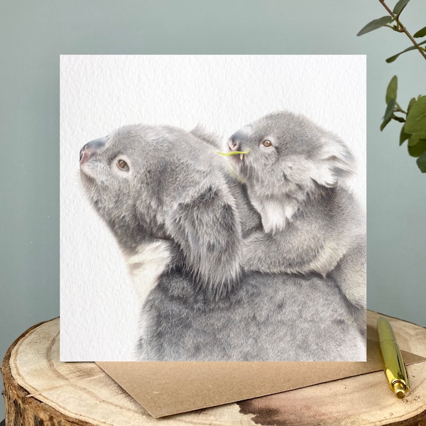 Koala Card | Baby Koala Card | Koala Greetings Card | Koala Mother's Day Card | Blank Inside