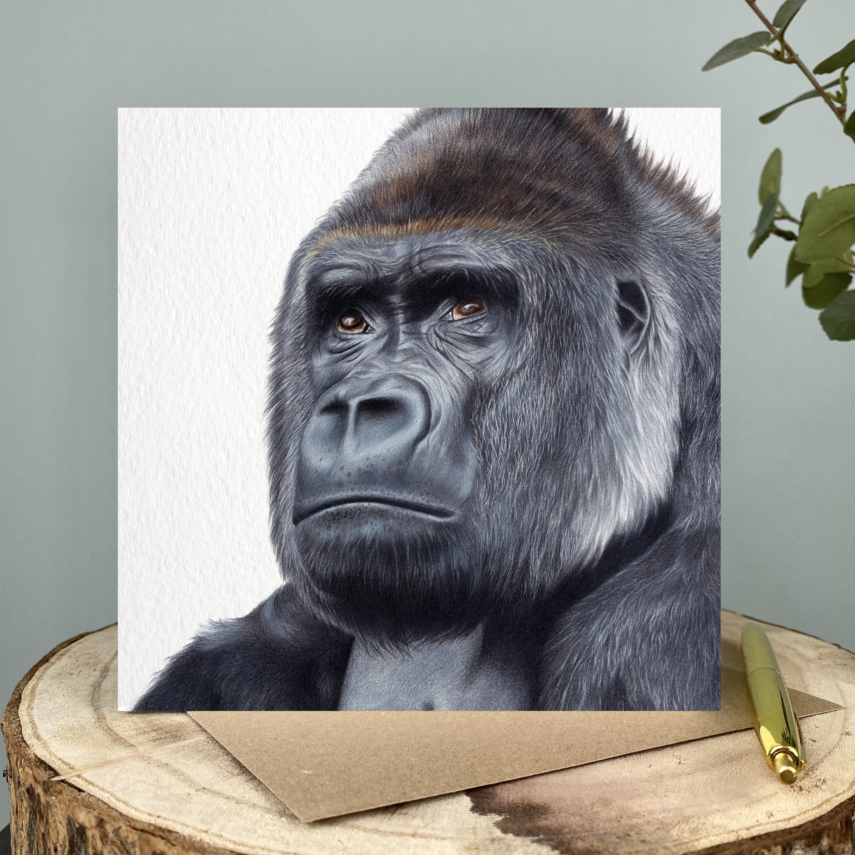 Silverback Western Lowland Gorilla Smiles Animals Gifts Greeting Card for  Sale by Dolphin Graphic