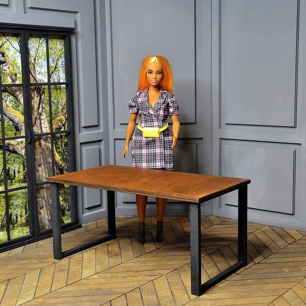 Table miniature de style loft à l’échelle 1:6 avec deux modèles à choisir / pour poupée de 12 pouces / Dollhouse Miniatures /