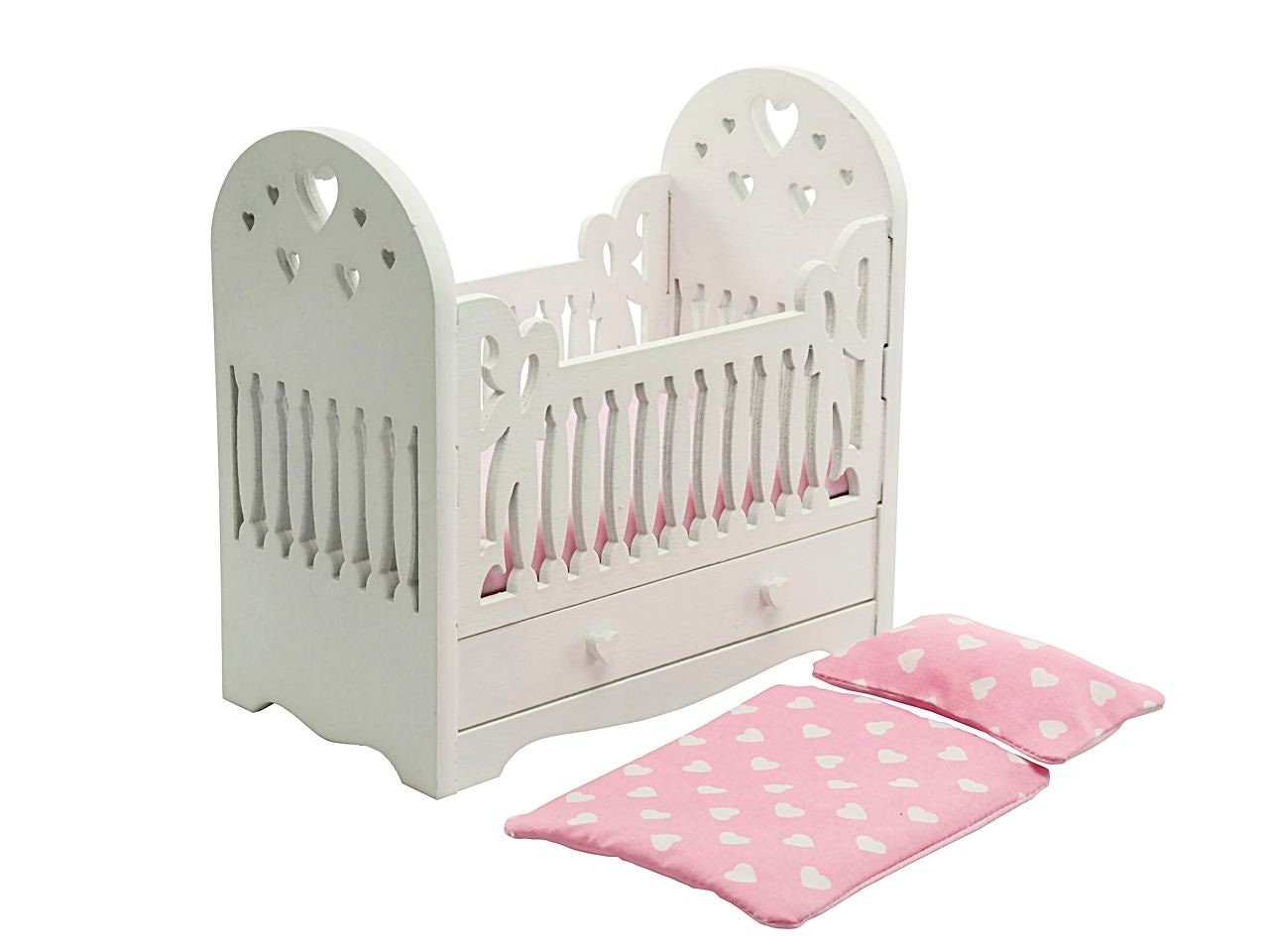 Miniature Baby Crib For Doll White With Pink Accessories / Etsy