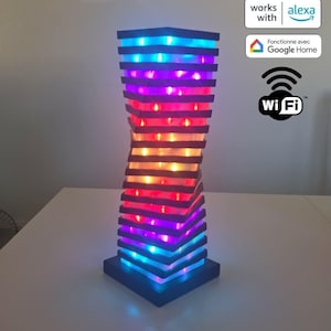 RGB WiFi Tower Lamp, 3D Printed Design, Music Sync, Alexa Google Home, Gamer Ambiance