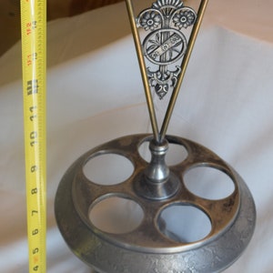 Rare Victorian Era E.G. Webster & Bro. NY  Quadruple Silverplate Condiment Caddy / Arm and Hammer Hallmark