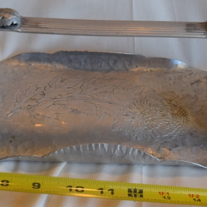 Vintage Trade Continental Mark Hand Wrought Hammered Aluminum Handled Tray