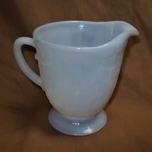 Vintage Macbeth Evans Amerikaanse Sweetheart Patroon - Depressie Glas - Wit / Monax - Creamer
