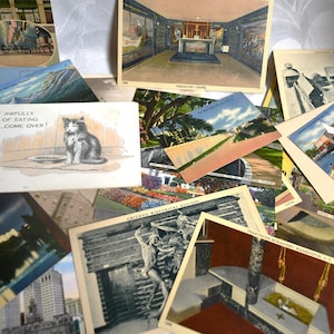 Lotto vintage di 63 cartoline, inclusi 3 pacchetti di souvenir: St Petersburg FL, Key West, Overseas Highway FLA - Ogni cartolina ha 9 cartoline bifacciali