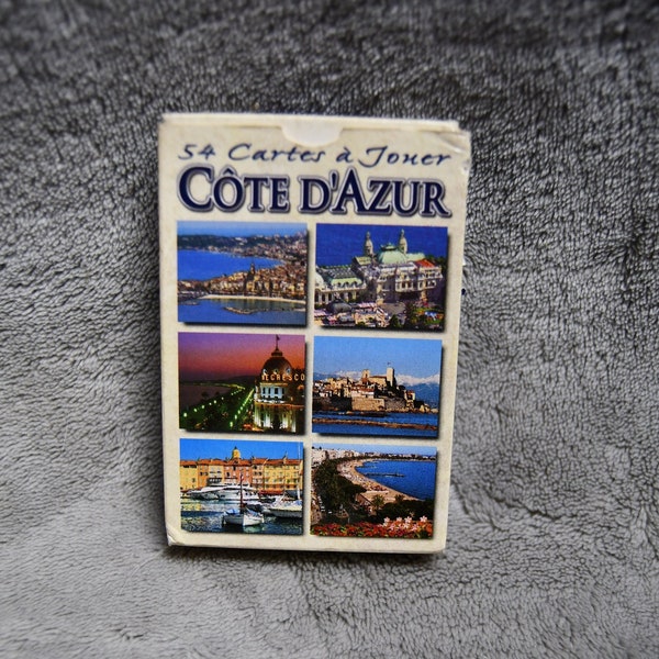 Vintage 2002 Modele Depose / Cote D'Azur French Riviera Scenic Playing Cards - Complete 52 Card Deck Plus 2 Jokers / Editions Photoguy