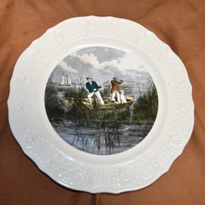 Vintage Plate “Rail Shooting” Made By Delano Studios For Sun Glo Studios - Currier Ives Americana Series