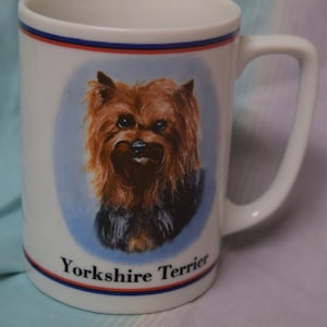 Vintage Ceramic Hand Painted (?) R Maystead Signed Portraits Yorkshire Terrier / Yorkie Coffee Cup / Mug - Papel Freelance