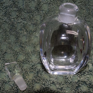 Vintage Crystal Perfume Bottle w/Stopper - Etched on Bottom - Possibly Bigero???