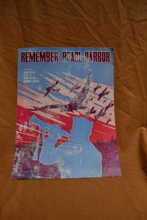 Vintage 1941 WWII Sheet Music Remember Pearl Harbor by Don Etsy