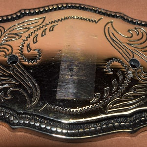 Western Style Silver tone Belt Buckle - Ready for Personalization