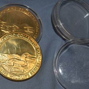 Vintage Grand Casino Mille Lacs/Hinckley, MN-5 Dollar Gaming Token-1994/1995 Wild Life Series-Loon by Kevin Daniel/Pristine-Price Is For One