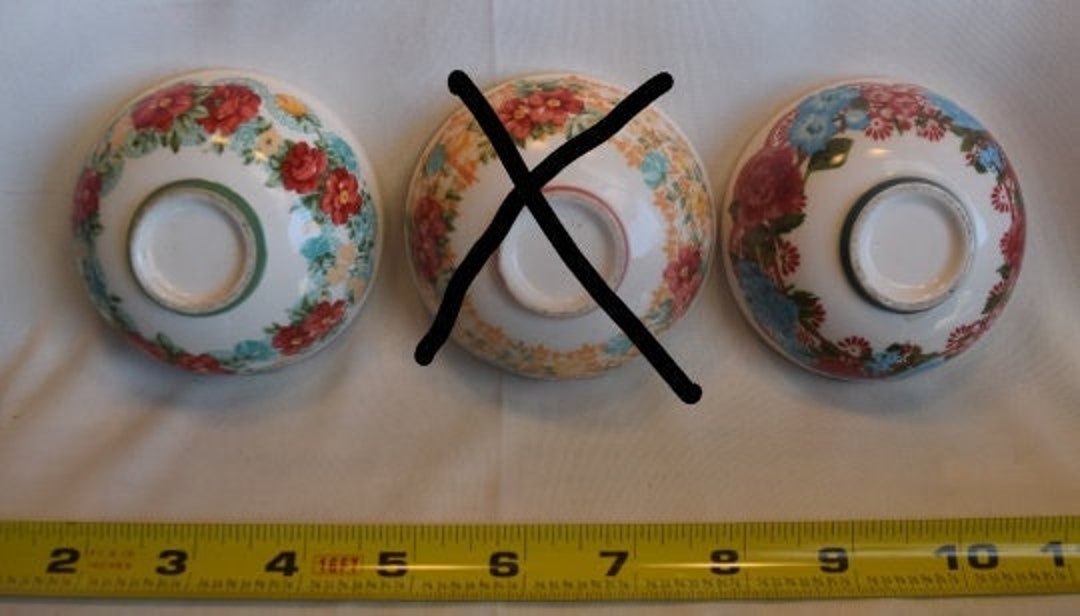 ミニチュア手描き花柄ボウル/小物皿3個セット - Etsy 日本