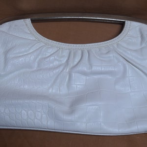 Express White Faux Leather Vegan Clutch / Handbag / Purse
