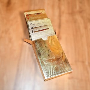 24 Karat Goldfolie überzogene Benjamin Franklin Hundred Dollar Bill Spielkarten - EUC