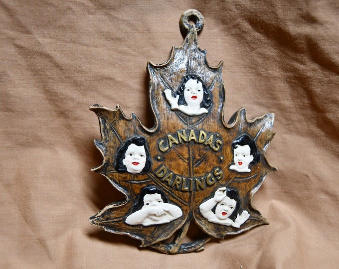 Vintage Dionne Quintuplets/canadas Darlings Painted Faces Wall Decor