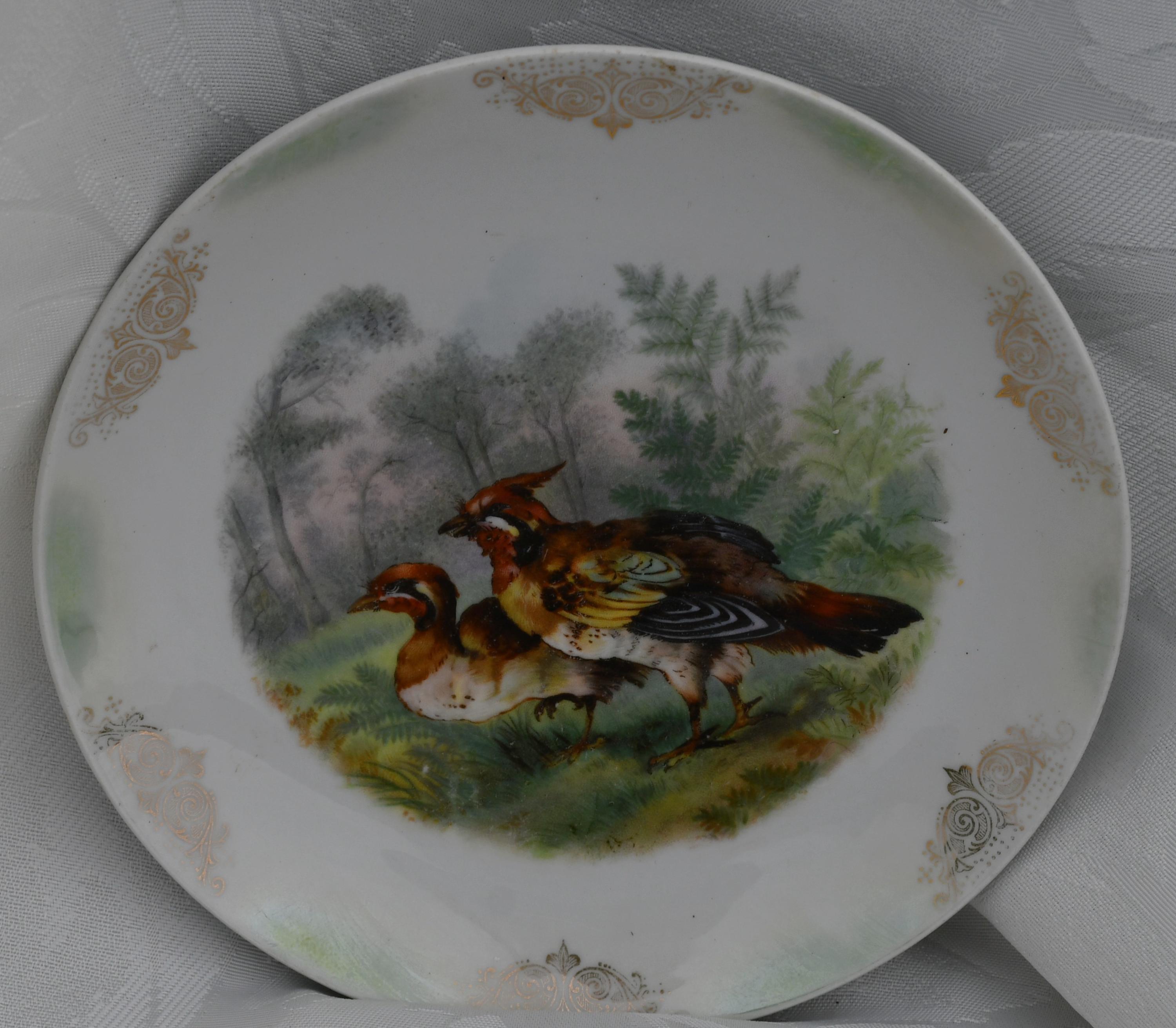 ヴィンテージ ロイヒテンベルク ドイツ 手描き キジ/ウズラ ライチョウ