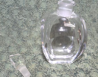 Vintage Crystal Perfume Bottle w/Stopper - Etched on Bottom - Possibly Bigero???