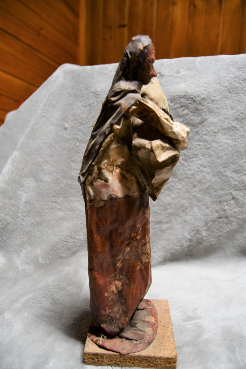Paper Mache Robe Vintage Mexican Paper Mache Folk Art Figurine Village Woman Carrying A ...