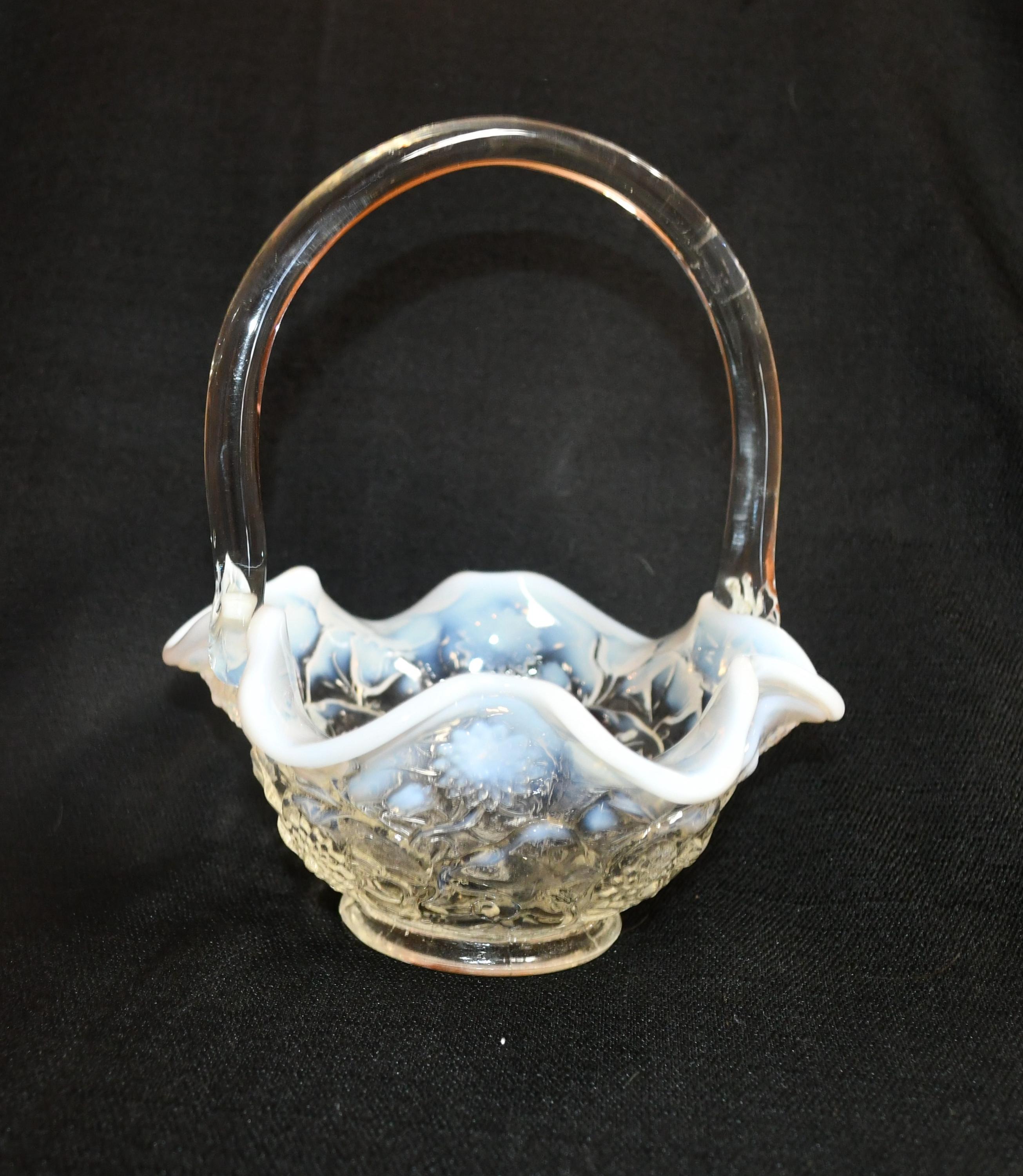 フェントン イリデセントグラス バードオンザネスト 蓋付き小物入れ