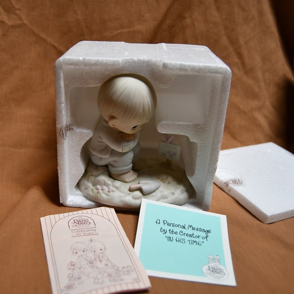 Precious Moments Figurine by Enesco / Sam Butcher / Number PM-872, 1987 Members - Only In His Time Figurine- RETIRED! - Original Box