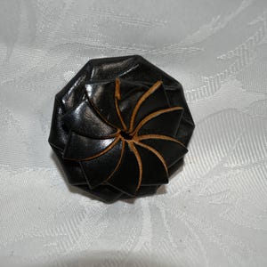 Porte-monnaie vintage en cuir noir 2,5 pouces Squeeze, Cuir - - Unisexe - Estampé sur le fond - Cuir véritable fabriqué au Japon