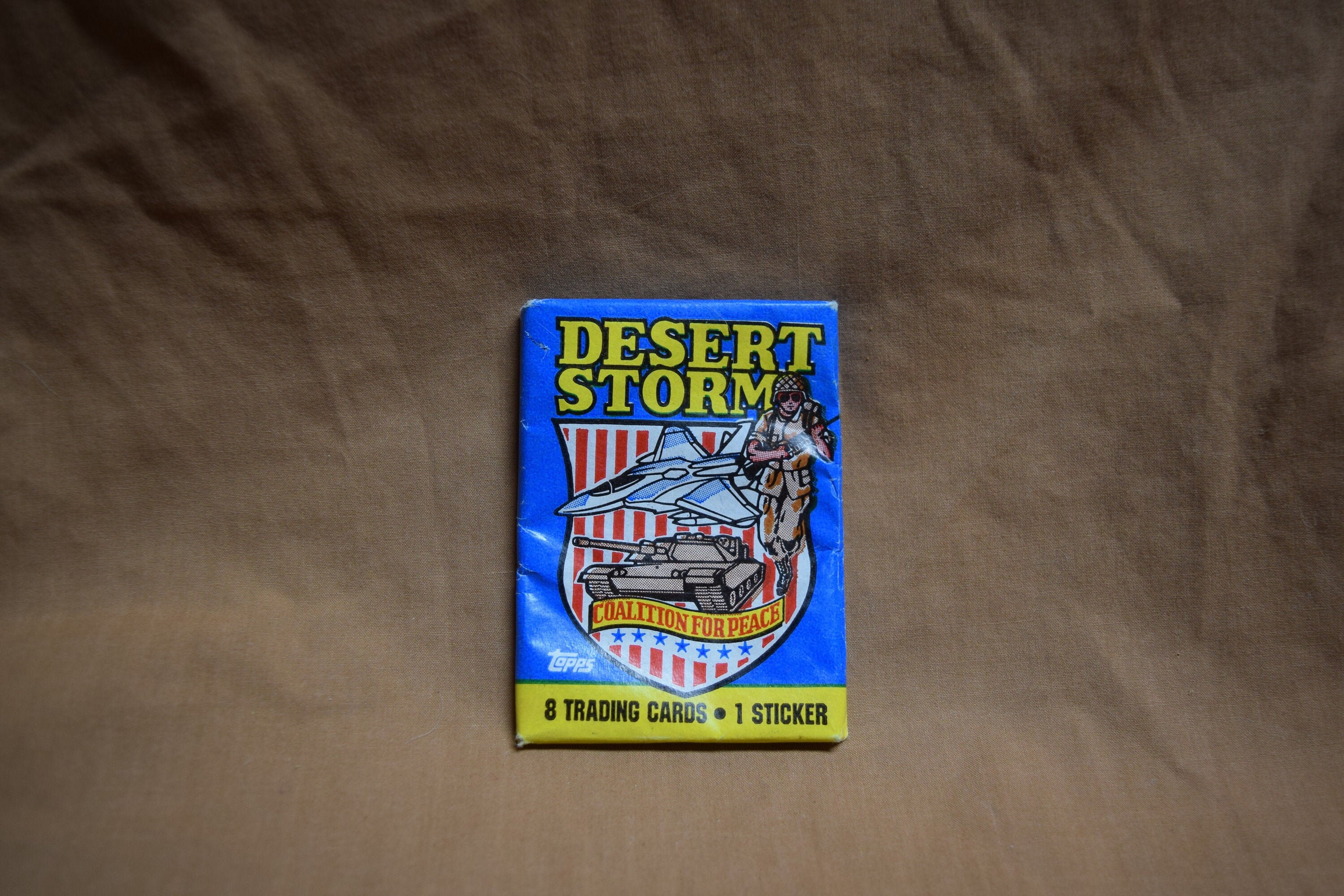 Vintage Gulf War Collectible -  Desert Storm / Coalition For Peace - Trading Card Pack  / Topps Trading Cards 1991 - Unopened