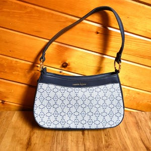 Nanette Lepore Vegan Leder Marine Blau Geldbörse Schultertasche/Handtasche/Geldbeutel - Bedruckt - Nie Benutzt - Mit Original Tags