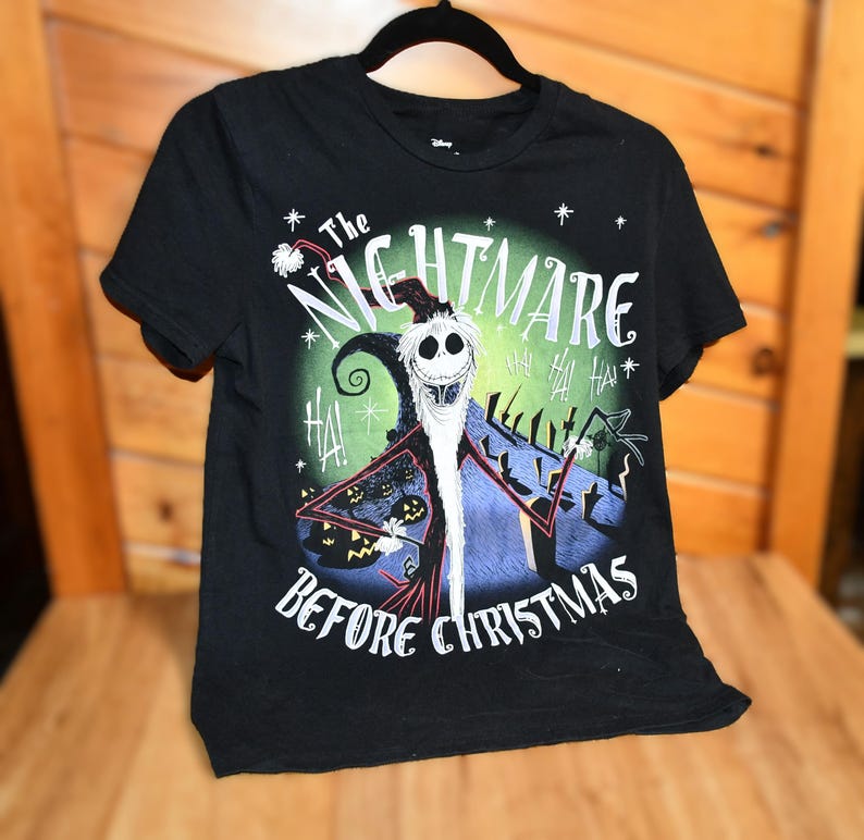Disney The Nightmare Before Christmas Jack Skellington Unisex T-Shirt Size Small - Black image 1