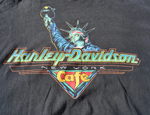 Vintage Single Stitch Harley Davidson Café Statue… - image 1