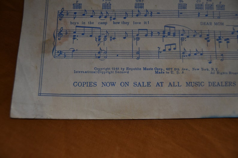 Vintage 1941 WWII Sheet Music Remember Pearl Harbor by Don Etsy