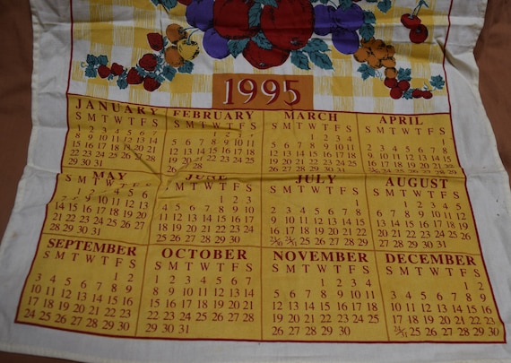 Vintage Calendar Towel / Wall Hanging / Tapestry With Dowel Rod 1995  Kitchen Prayer - Etsy