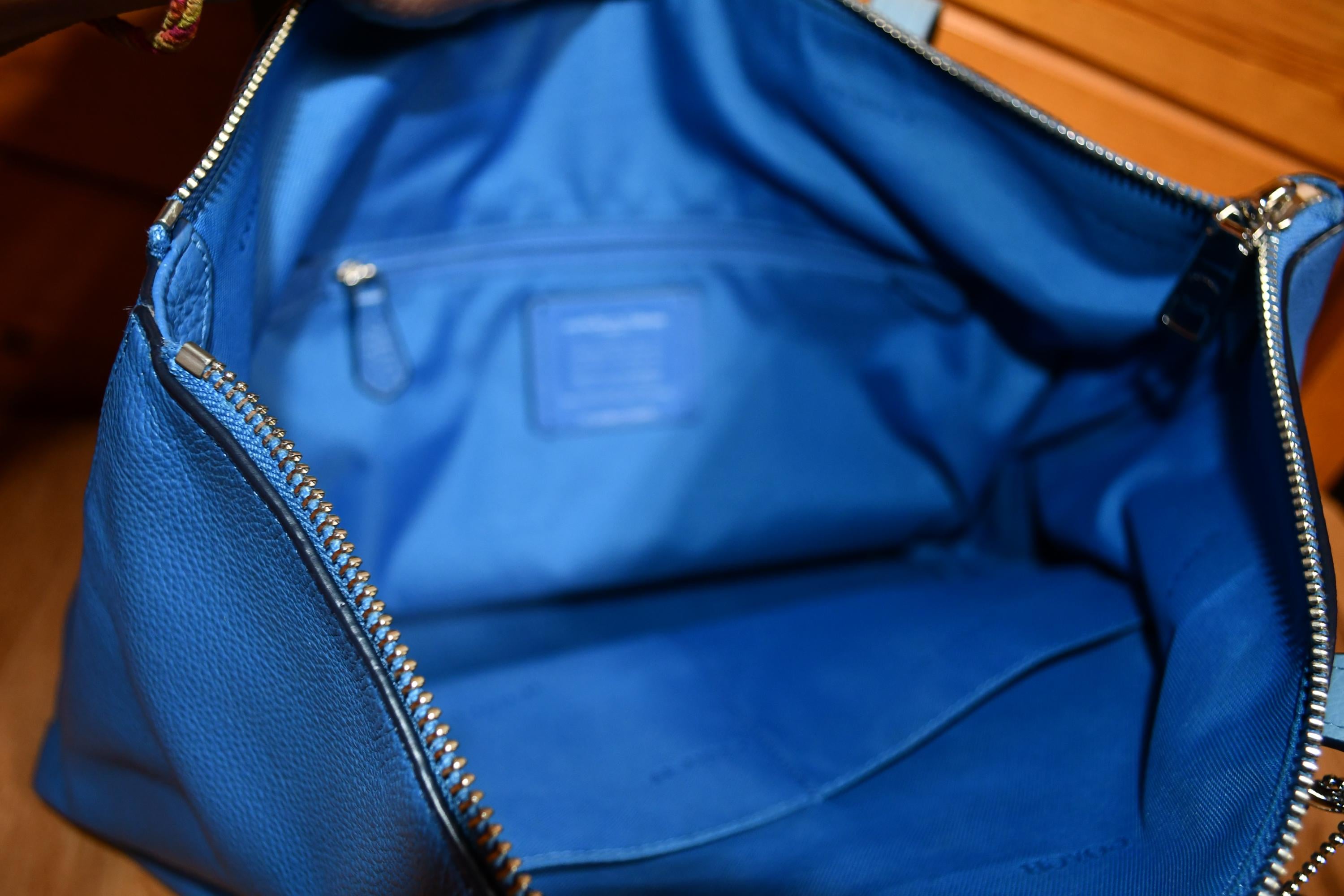 Coach Blue Taylor Pebble Leather Tote / Purse / Bag No. M1681 
