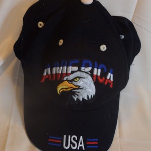 Patriotic Bald Eagle / América / EE.UU. bordado - Sombrero de béisbol unisex - Un tamaño se adapta a todos