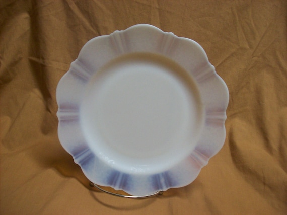 Vintage Macbeth Evans American Sweetheart Pattern - Depression Glass -  White / Monax  - 10.5" Large Sized Dinner Plate