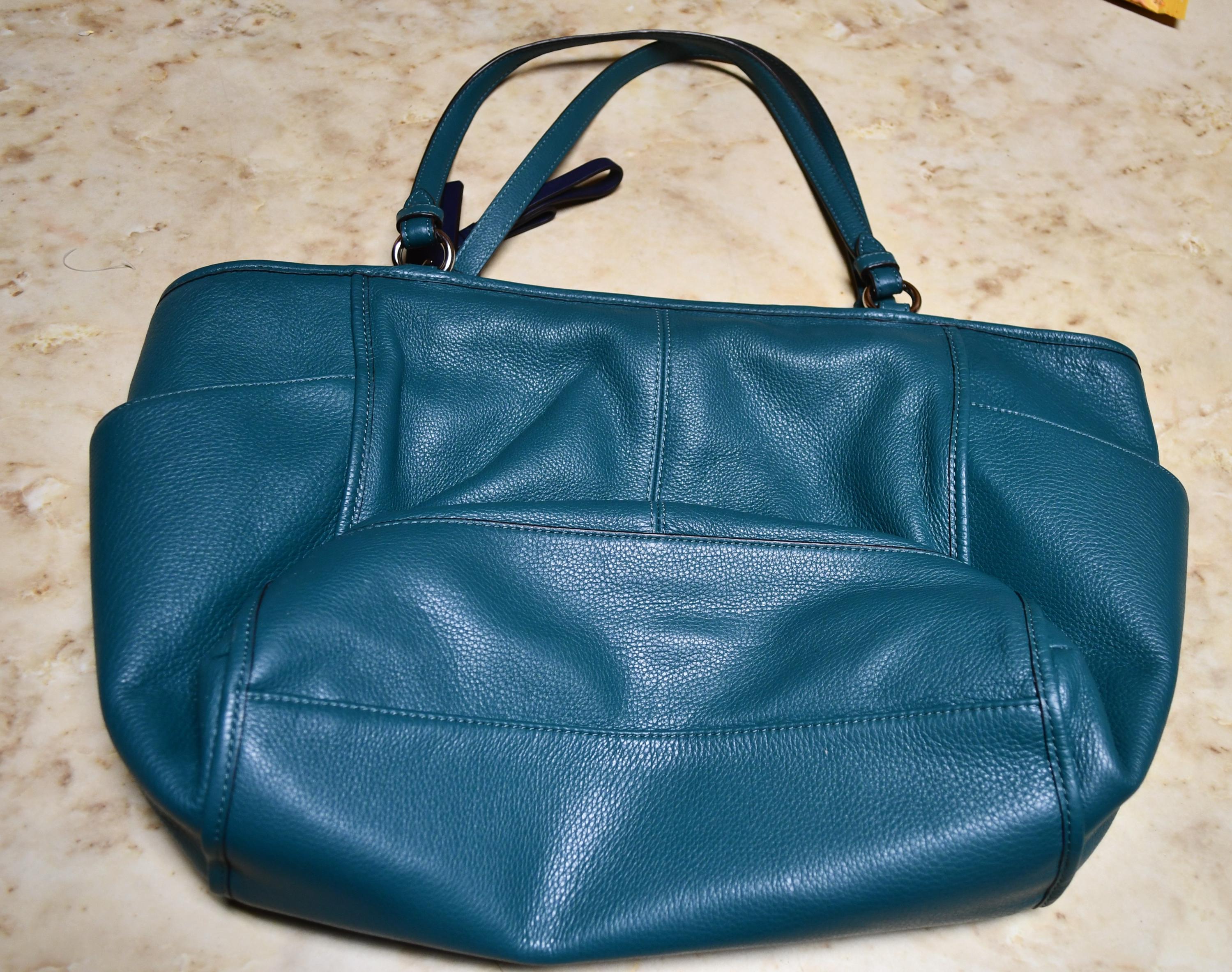 Coach Navy and Teal Strap Vintage Coach Blue Monogram 6094 Demi Shoulder Bag – Thanks  main image 2