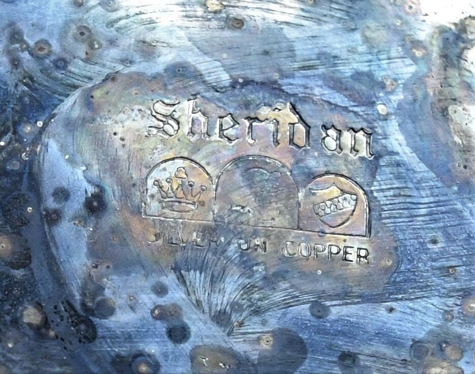 Vintage Sheridan Silver Plate on Copper Insulated Tea / Coffee Pot