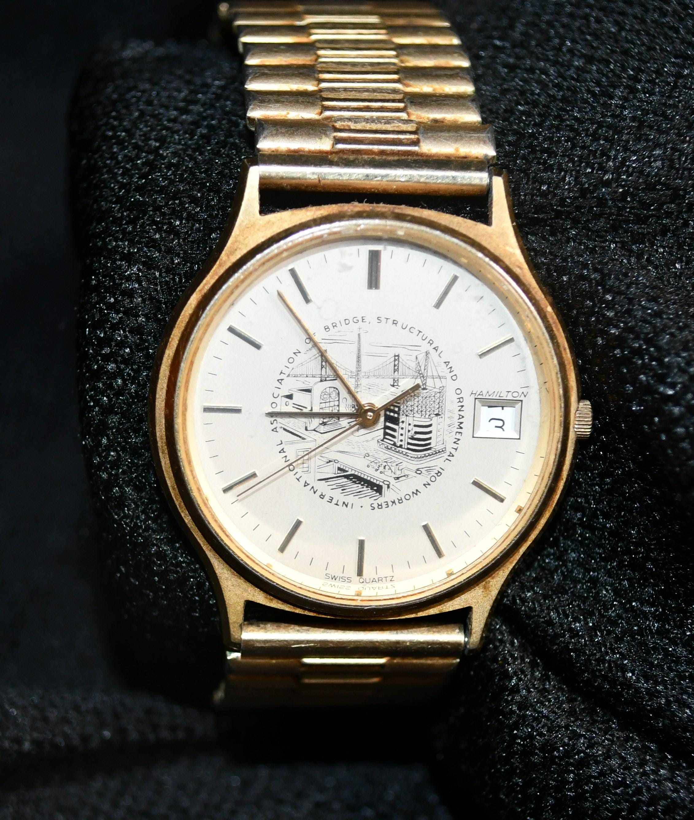 Vintage S/S Hamilton 9812 Gold Tone Swiss Quartz Watch