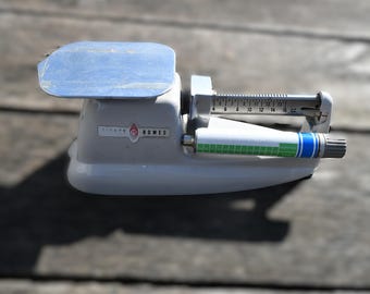 Vintage 1960's Pitney Bowes Postal Scale Featuring Beam Balance Mechanism - About 10.5" Long x 4.5" Tall x 4" Wide