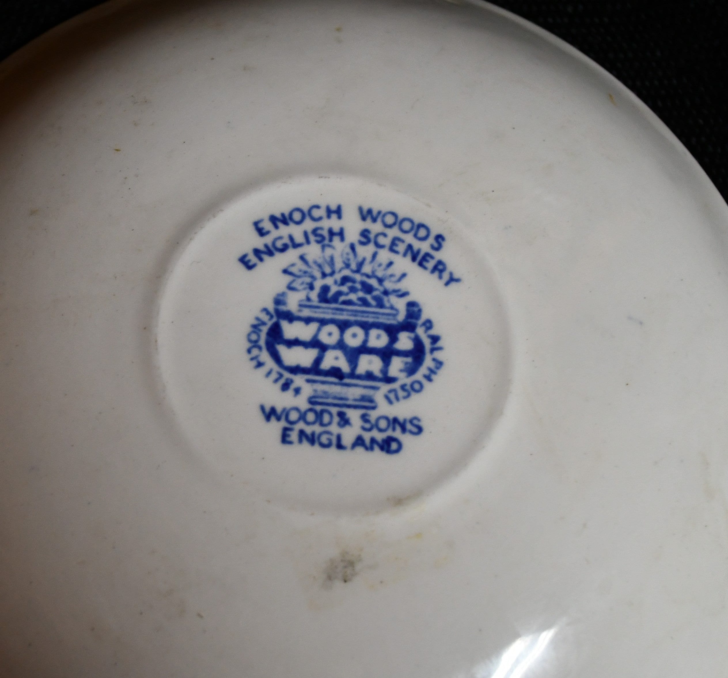 Vintage Lot of 2 Five and A Half Inch Blue and White Tea Cup