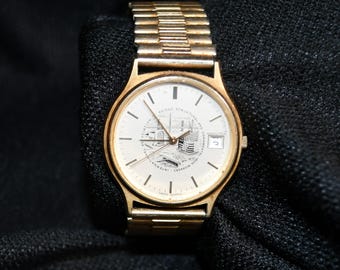 Vintage S/S Hamilton 9812 Gold Tone Swiss Quartz Watch