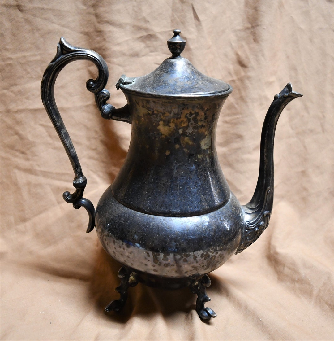 【Sheridan】コーヒーポット 【シルバープレート】 Vintage Sheridan Silver Plate on Copper Insulated Tea / Coffee Pot