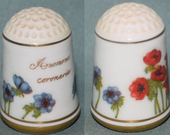 Vtg 1978 Franklin Mint Porselein Thimbles-Bloemen Van Nederland-Franklin Porselain: Tulipa, Begonia, Freesia, Hyacinthus, Anemone - Choice