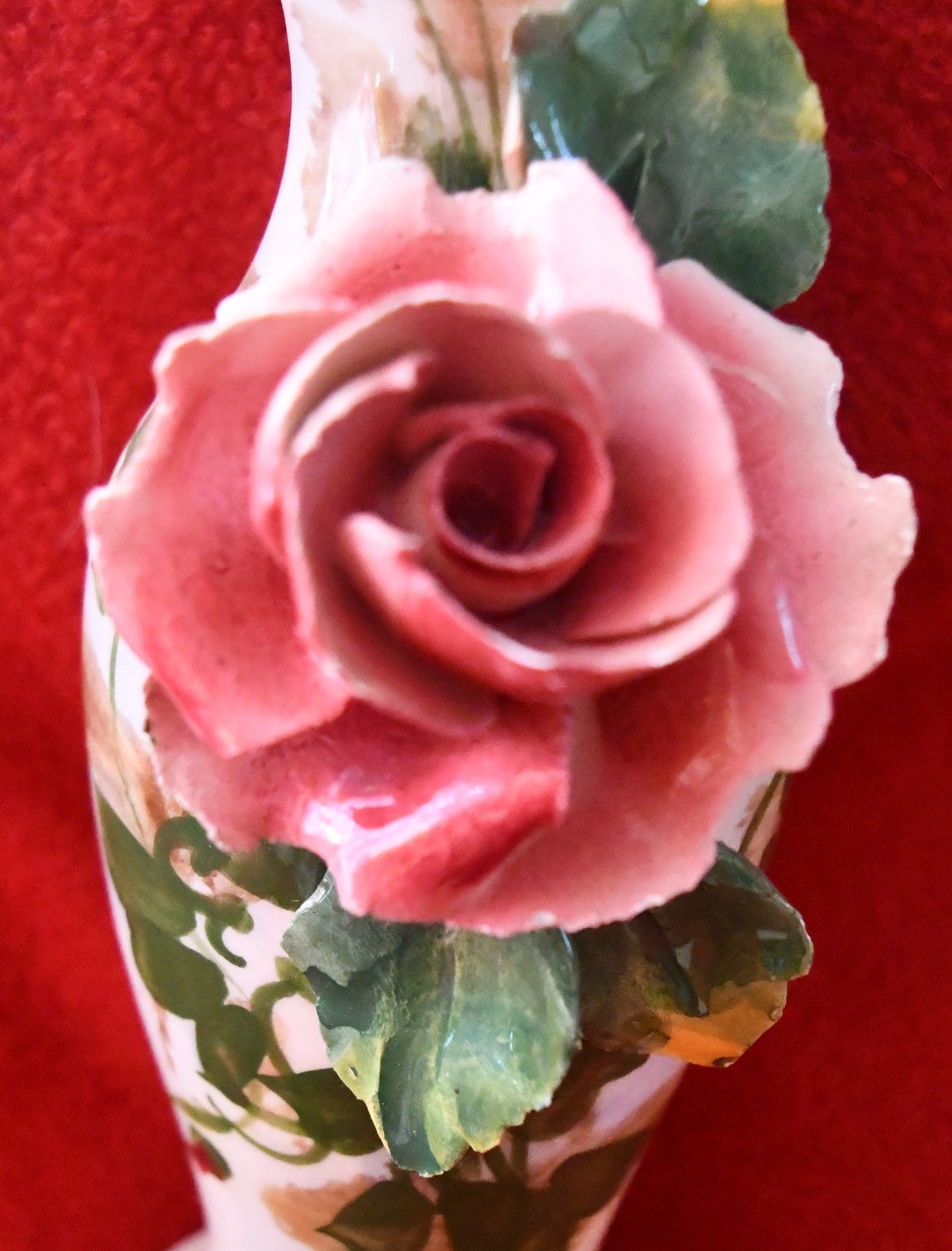 APPLIQUE POUR VIETRI KERAMIKLAMPE DEKORIERT VON MAIN BLUMEN